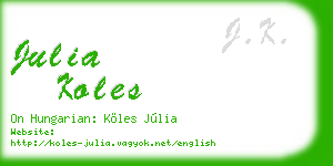 julia koles business card